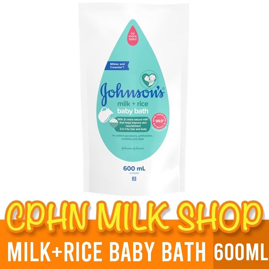 Johnson's Milk+Rice Baby Bath 600ml Refill
