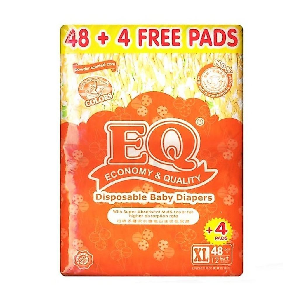 EQ Colors Tape Baby Diapers Jumbo Pack XL 48